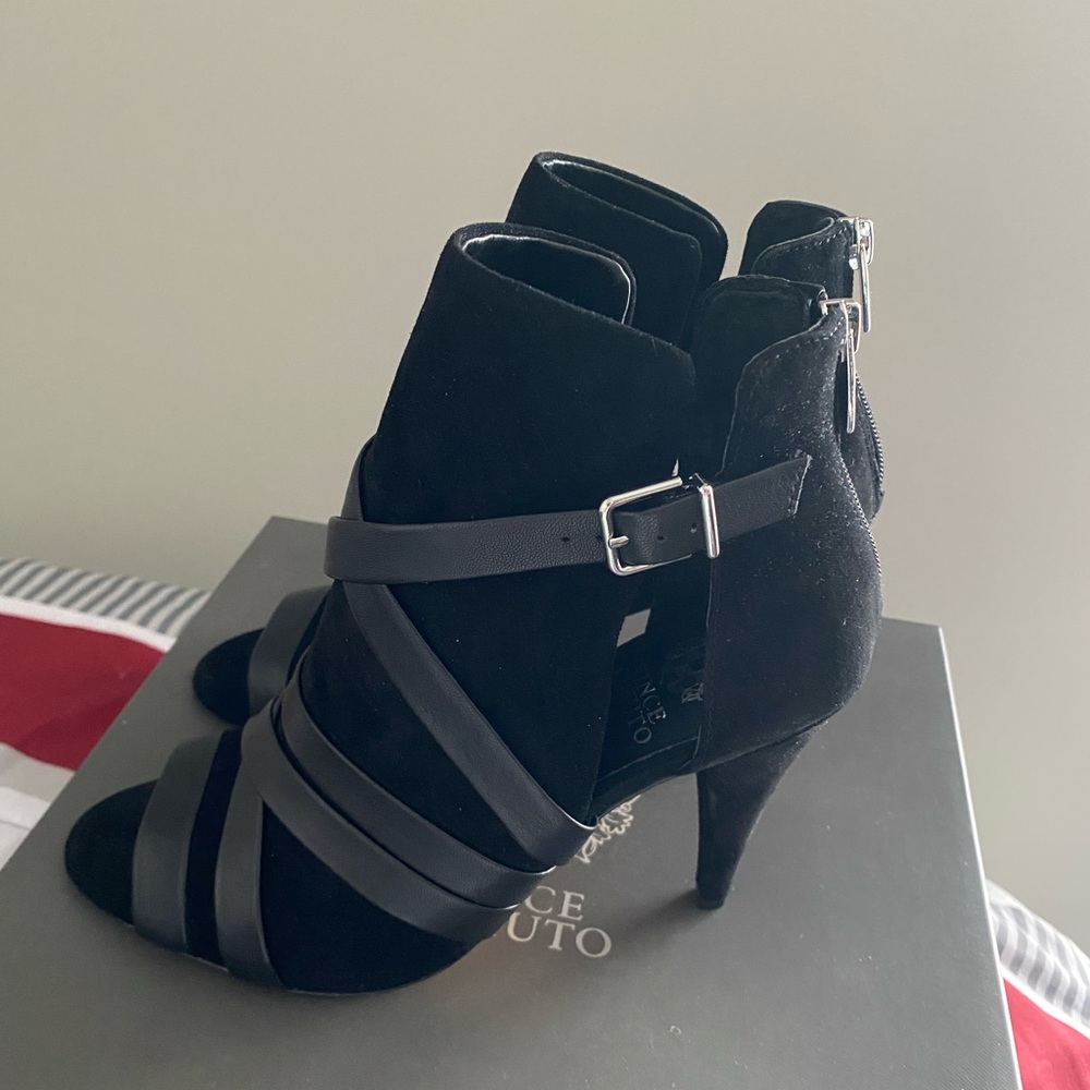 Vince Camuto Black Strappy Heeled Boots SIZE 9/5